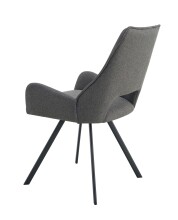 Stuhl >Helen< 2er Set in anthrazit, Webstoff - 56x91x63cm (BxHxT)