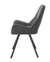 Stuhl >Helen< 2er Set in anthrazit, Webstoff - 56x91x63cm (BxHxT)