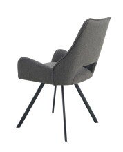 Stuhl >Helen< 2er Set in anthrazit, Webstoff - 56x91x63cm (BxHxT)