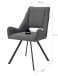 Stuhl >Helen< 2er Set in anthrazit, Webstoff - 56x91x63cm (BxHxT)