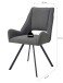 Stuhl >Helen< 2er Set in anthrazit, Webstoff - 56x91x63cm (BxHxT)