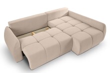 Ecksofa >Sancho Long< in beige, Cord - 255x107x155cm (BxHxT)