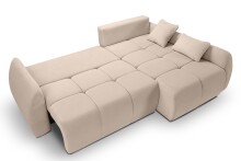 Ecksofa >Sancho Long< in beige, Cord - 255x107x155cm (BxHxT)