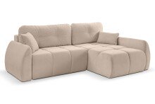 Ecksofa >Sancho Long< in beige, Cord - 255x107x155cm (BxHxT)