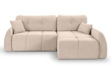 Ecksofa >Sancho Long< in beige, Cord - 255x107x155cm (BxHxT)