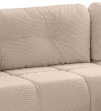 Ecksofa >Sancho Long< in beige, Cord - 255x107x155cm (BxHxT)
