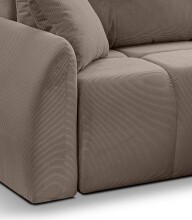 Ecksofa >Sancho Long< in braun-beige, Cord - 255x107x155cm (BxHxT)