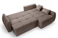 Ecksofa >Sancho Long< in braun-beige, Cord - 255x107x155cm (BxHxT)