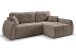 Ecksofa >Sancho Long< in braun-beige, Cord - 255x107x155cm (BxHxT)