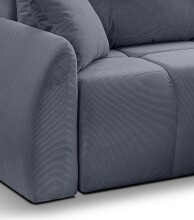 Ecksofa >Sancho Long< in blau-grau, Cord - 255x107x155cm (BxHxT)