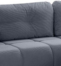 Ecksofa >Sancho Long< in blau-grau, Cord - 255x107x155cm (BxHxT)