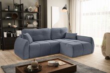 Ecksofa >Sancho Long< in blau-grau, Cord -...
