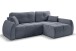 Ecksofa >Sancho Long< in blau-grau, Cord - 255x107x155cm (BxHxT)