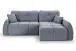 Ecksofa >Sancho Long< in blau-grau, Cord - 255x107x155cm (BxHxT)