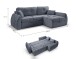 Ecksofa >Sancho Long< in blau-grau, Cord - 255x107x155cm (BxHxT)