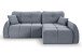 Ecksofa >Sancho Long< in blau-grau, Cord - 255x107x155cm (BxHxT)