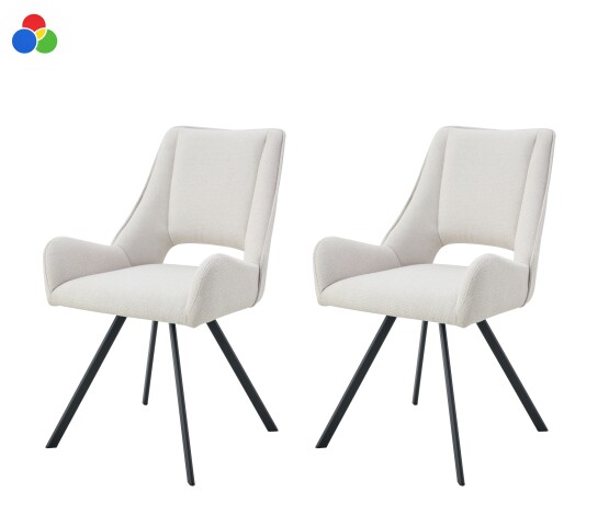 Stuhl >Helen< 2er Set in verschiedenen Farben, Webstoff - 56x91x63cm (BxHxT)