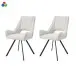 Stuhl >Helen< 2er Set in creme, Webstoff - 56x91x63cm (BxHxT)
