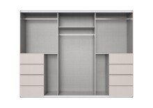 Schwebetürenschrank >BALI< in KASCHMIR / SPIEGEL - 270x208x64cm (BxHxT)