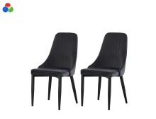 Stuhl >Claudia< 2er Set in anthrazit, Velouroptik -...