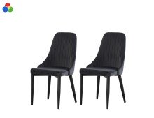 Stuhl >Claudia< 2er Set in anthrazit, Velouroptik -...