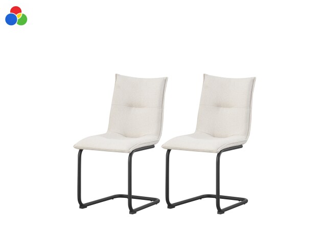 Freischwinger >Sonja< 2er Set in creme, Webstoff - 46x89x57cm (BxHxT)