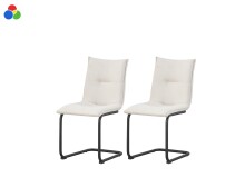 Freischwinger >Sonja< 2er Set in creme, Webstoff -...