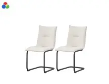 Freischwinger >Sonja< 2er Set in creme, Webstoff -...