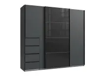 Schwebetürenschrank >BALI< in GRAPHIT / GLAS...