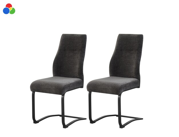 Freischwinger >Tina< 2er Set in anthrazit, Strukturstoff - 43x98x59cm (BxHxT)