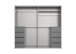 Schwebetürenschrank >BALI< in GRAPHIT / GLAS SCHWARZ - 225x208x64cm (BxHxT)