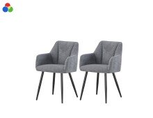 Stuhl >Bella< 2er Set in anthrazit, Chenille-Optik...