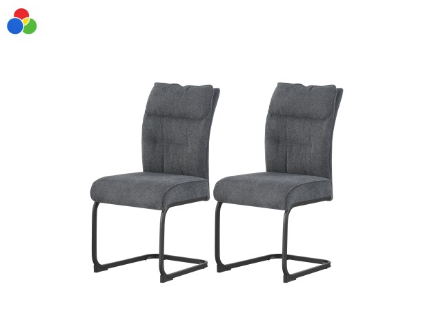 Freischwinger >Frieda< 2er Set in anthrazit, Chenille-Optik - 47x94x61cm (BxHxT)