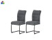 Freischwinger >Frieda< 2er Set in anthrazit, Chenille-Optik - 47x94x61cm (BxHxT)