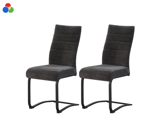 Freischwinger >Leni< 2er Set in anthrazit, Strukturstoff - 43x98x59cm (BxHxT)