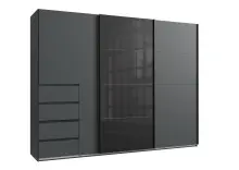 Schwebetürenschrank >BALI< in GRAPHIT / GLAS...