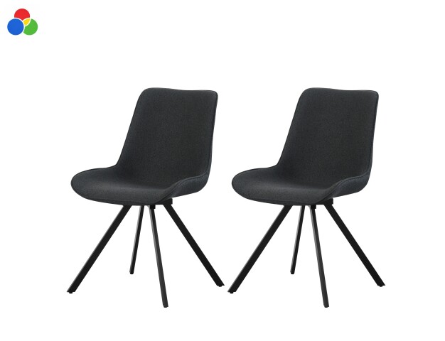 Drehstuhl >Emilia< 2er Set in anthrazit, Webstoff - 52x85x61cm (BxHxT)