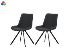 Drehstuhl >Emilia< 2er Set in anthrazit, Webstoff -...