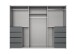 Schwebetürenschrank >BALI< in GRAPHIT / GLAS SCHWARZ - 270x208x64cm (BxHxT)