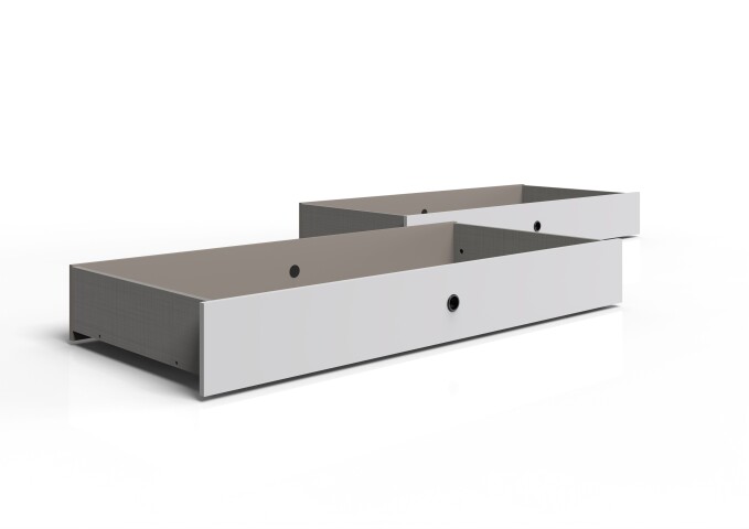 Bettschubkasten >BAHAMAS< (2er-Set) in SAHARAGRAU + WEISS - 100x16x60cm (BxHxT)