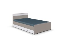 Bettschubkasten >BAHAMAS< (2er-Set) in SAHARAGRAU + WEISS - 100x16x60cm (BxHxT)