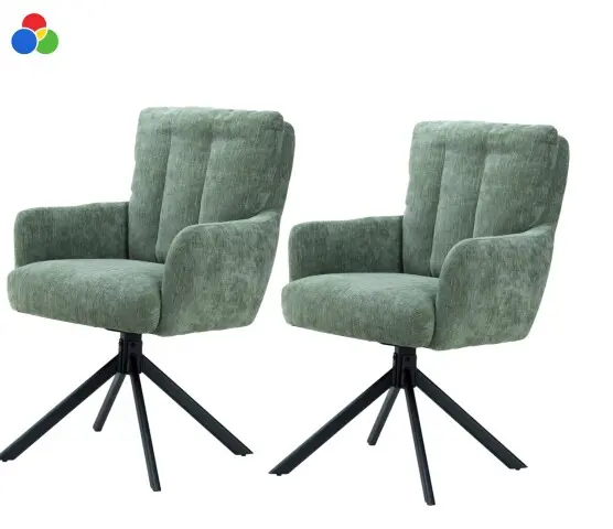 Armlehnstuhl >Yukon< (2er-Set)  Drehfunktion, Federkern, olive - 60x94x66cm (BxHxT)