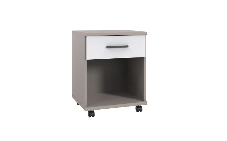 Rollcontainer >BAHAMAS< in SAHARAGRAU + WEISS - 46x58x40cm (BxHxT)