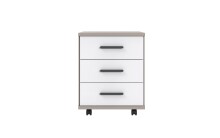 Rollcontainer >BAHAMAS< in SAHARAGRAU + WEISS - 46x58x40cm (BxHxT)