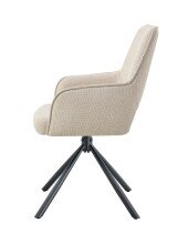 Esszimmerstuhl >Jana< 2er Set in creme, Webstoff - 57x91x64cm (BxHxT) 360° Drehfunktion