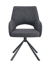 Esszimmerstuhl >Jana< 2er Set in anthrazit, Webstoff - 57x91x64cm (BxHxT) 360° Drehfunktion