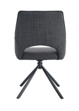 Esszimmerstuhl >Jana< 2er Set in anthrazit, Webstoff - 57x91x64cm (BxHxT) 360° Drehfunktion