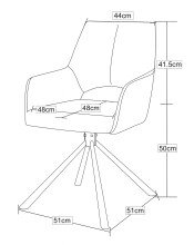 Esszimmerstuhl >Jana< 2er Set in anthrazit, Webstoff - 57x91x64cm (BxHxT) 360° Drehfunktion