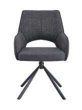 Esszimmerstuhl >Jana< 2er Set in anthrazit, Webstoff - 57x91x64cm (BxHxT) 360° Drehfunktion