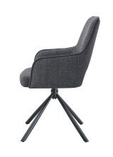 Esszimmerstuhl >Jana< 2er Set in anthrazit, Webstoff - 57x91x64cm (BxHxT) 360° Drehfunktion
